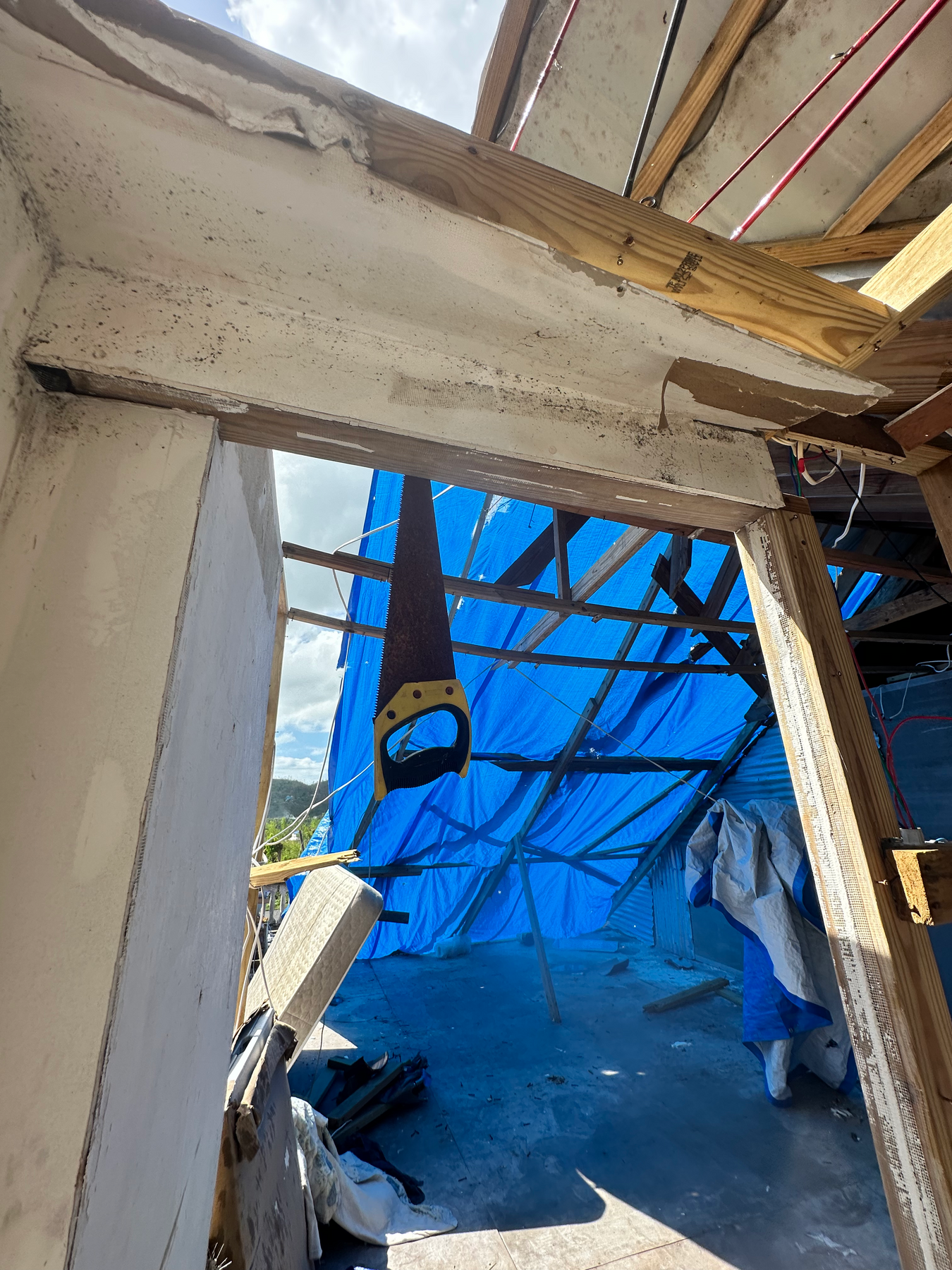 Eddy's roof awaiting repairs